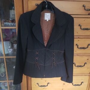 Women's Black and Brown Jacket